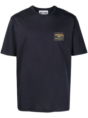 Moschino logo-patch cotton T-shirt - Blue