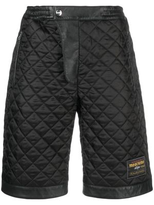 Moschino logo-patch diamond-quilted shorts - Black