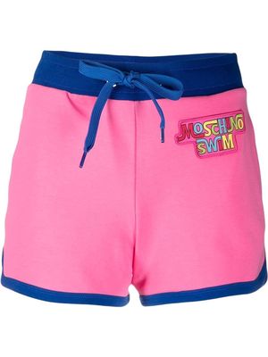 Moschino logo-patch drawstring shorts - Pink