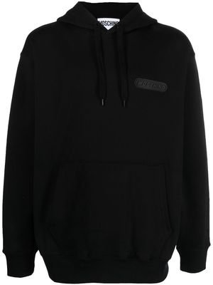 Moschino logo patch hoodie - Black