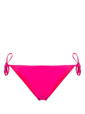 Moschino logo patch side tie bikini bottoms - Pink