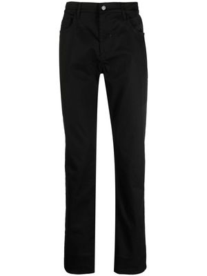Moschino logo-patch straight-leg trousers - Black