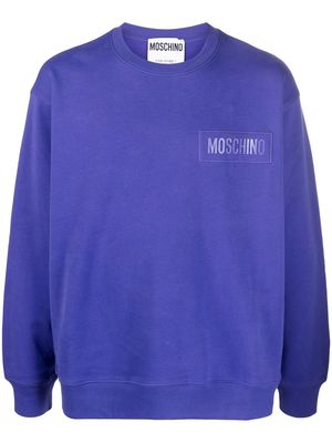 Moschino logo-patch sweatshirt - Blue