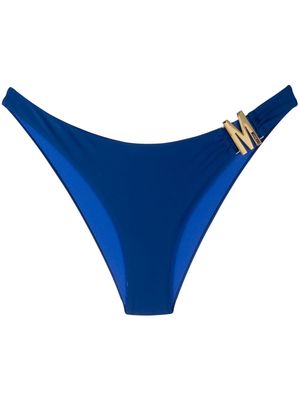 Moschino logo-plaque bikini bottoms - Blue