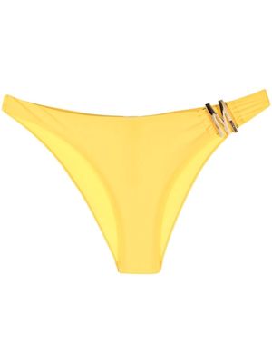 Moschino logo-plaque detail bikini bottoms - Yellow