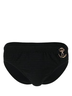 Moschino logo-plaque ribbed swim trunks - Black