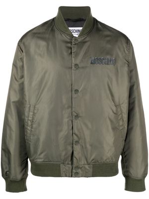 Moschino logo-print bomber jacket - Green