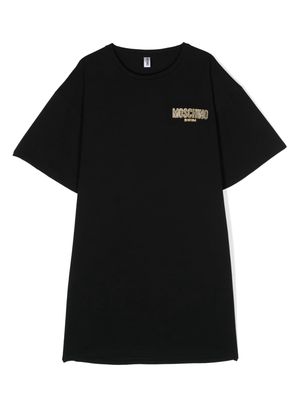Moschino logo-print cotton beach dress - Black