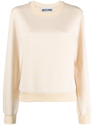 Moschino logo-print cotton-blend sweatshirt - Neutrals