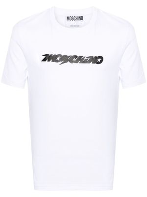 Moschino logo-print cotton-blend T-shirt - White