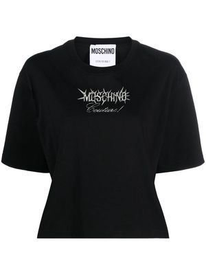 Moschino logo-print cotton cropped T-shirt - Black