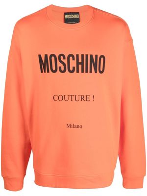 Moschino logo-print cotton sweatshirt - Orange
