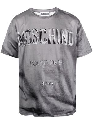 Moschino logo-print cotton T-shirt - Grey