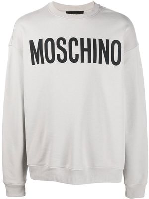 Moschino logo-print crew neck jumper - Grey