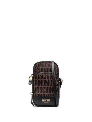 Moschino logo-print crossbody bag - Brown