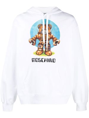 Moschino logo-print detail hoodie - White