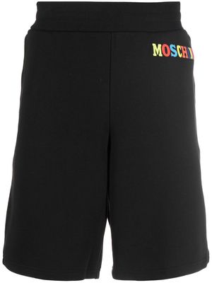 Moschino logo-print detail shorts - Black