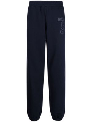 Moschino logo-print detail trousers - Blue