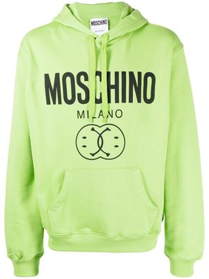 Moschino logo-print drawstring hoodie - Green