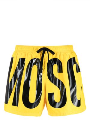 Moschino logo-print drawstring swim shorts - Yellow