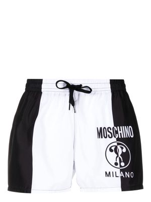 Moschino logo-print drawstring swim trunks - Black