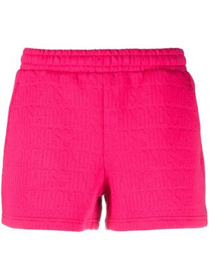 Moschino logo-print elasticated waistband shorts - Pink