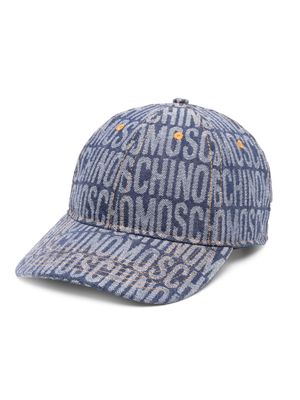 Moschino logo-print eyelet-detail cap - Blue