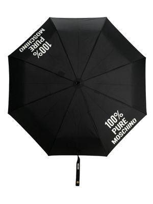 Moschino logo-print folded umbrella - Black