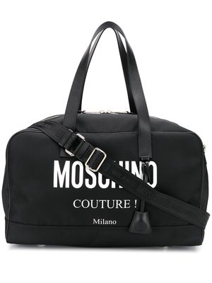 Moschino logo-print holdall - Black