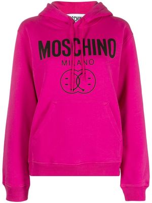 Moschino logo-print hoodie - Pink