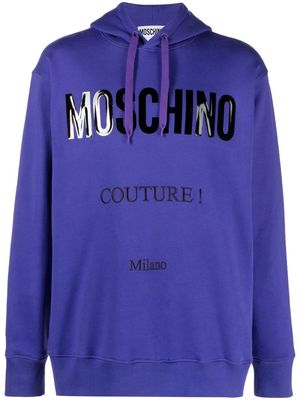 Moschino logo-print long-sleeved hoodie - Purple
