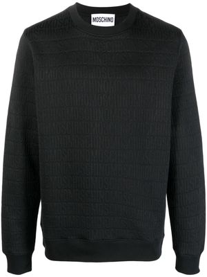 Moschino logo-print long-sleeved sweatshirt - Black