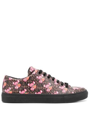 Moschino logo-print low-top sneakers - Brown