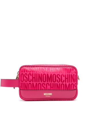 Moschino logo-print make-up bag - Pink