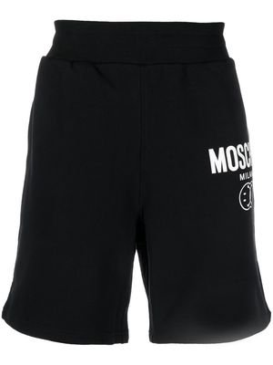 Moschino logo-print organic-cotton shorts - Black