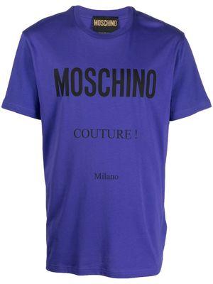 Moschino logo-print organic-cotton T-shirt - Purple