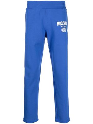 Moschino logo-print organic-cotton track pants - Blue