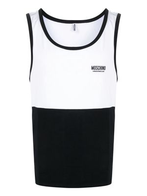 Moschino logo-print panelled vest top - White