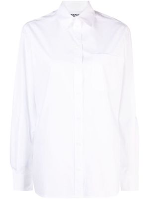 Moschino logo-print poplin shirt - White