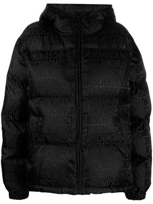 Moschino logo-print puffer jacket - Black