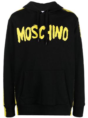 Moschino logo print pullover hoodie - Black