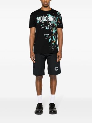 Moschino logo-print ripstop shorts - Black