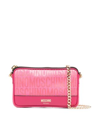 Moschino logo-print satchel bag - Pink