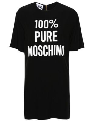 Moschino logo-print satin mini dress - Black