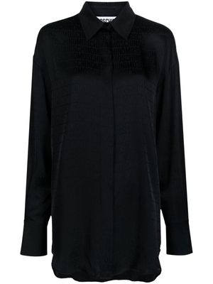 Moschino logo-print satin shirt - Black