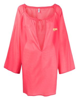 Moschino logo-print shift dress - Pink