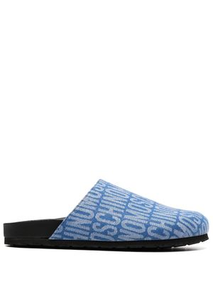 Moschino logo-print slippers - Blue