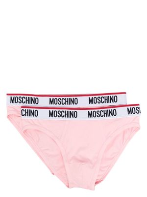 Moschino logo-print stretch-cotton briefs - Multicolour
