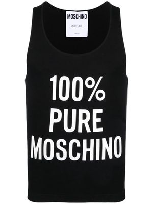 Moschino logo-print stretch-cotton top - Black