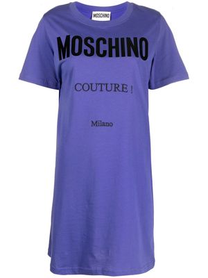 MOSCHINO logo-print T-shirt dress - Purple